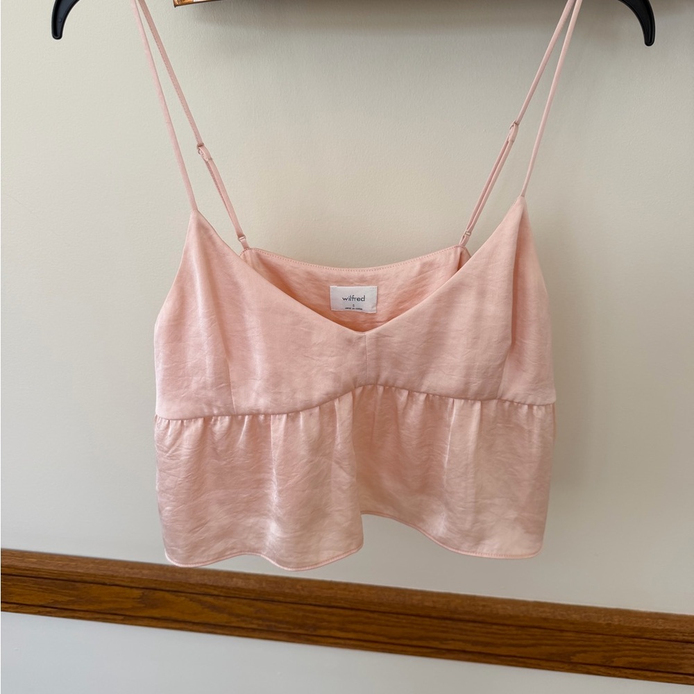 Aritzia Wilfred color pink Lover Satin Camisole - Picture 4 of 6